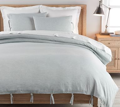 Belgian Flax Linen Duvet Cover with Ties | Pottery Barn (US)