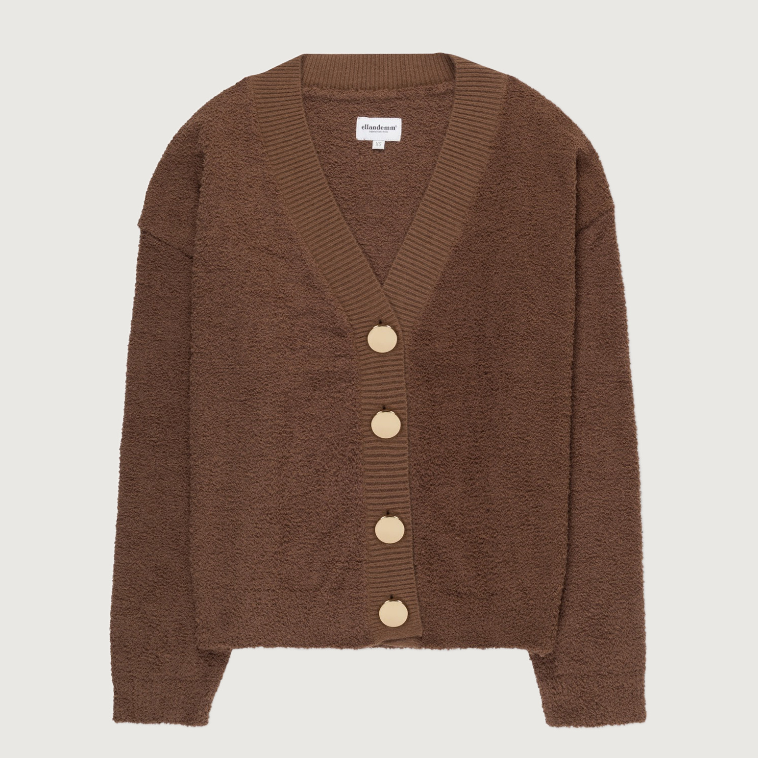 Teddy Cardigan - Brown | EllandEmm