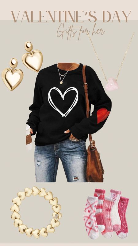 Valentine’s Day. Gifts for her. Cozy sweatshirt. Jewelry for her. Affordable jewelry. Fashion jewelry. Cozy socks. Weekend wear. Midsize  

#LTKGiftGuide #LTKstyletip #LTKmidsize