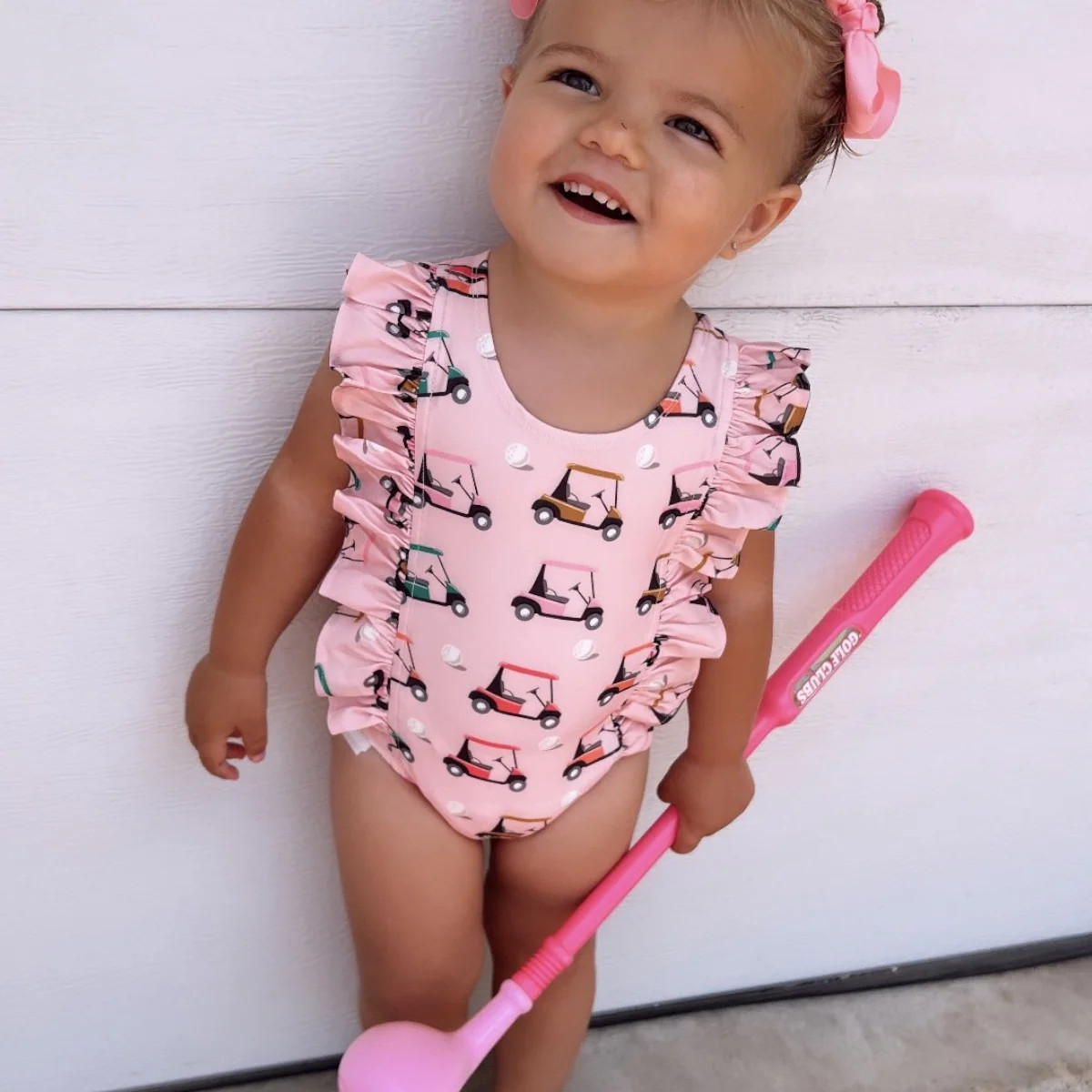 Pink Golf Cart / Monaco Swimsuit / UPF 50+ | SpearmintLOVE