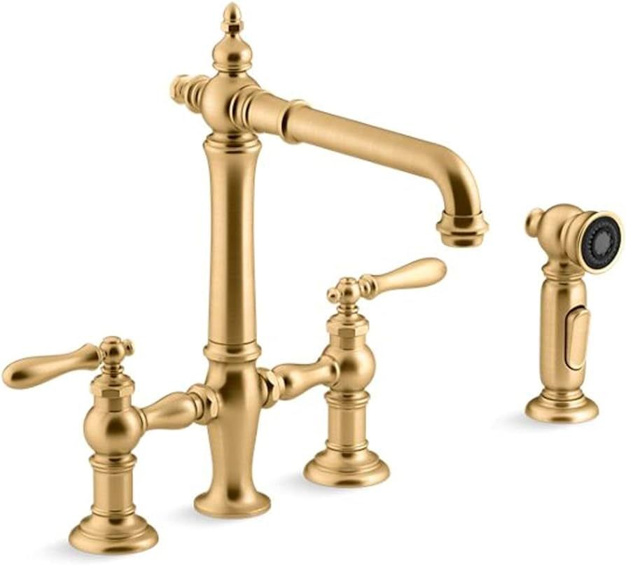 Kohler 76519-4-2MB Artifacts Kitchen Sink Faucet, Vibrant Brushed Moderne Brass | Amazon (US)