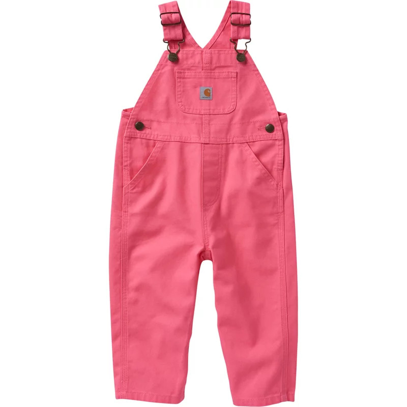 Carhartt Infant Girls' Canvas Bib Loose Fit Overalls Pink Lemonade, 24 Months Infant - Men's Work Over/Coveralls at Academy Sports | Academy Sports + Outdoors