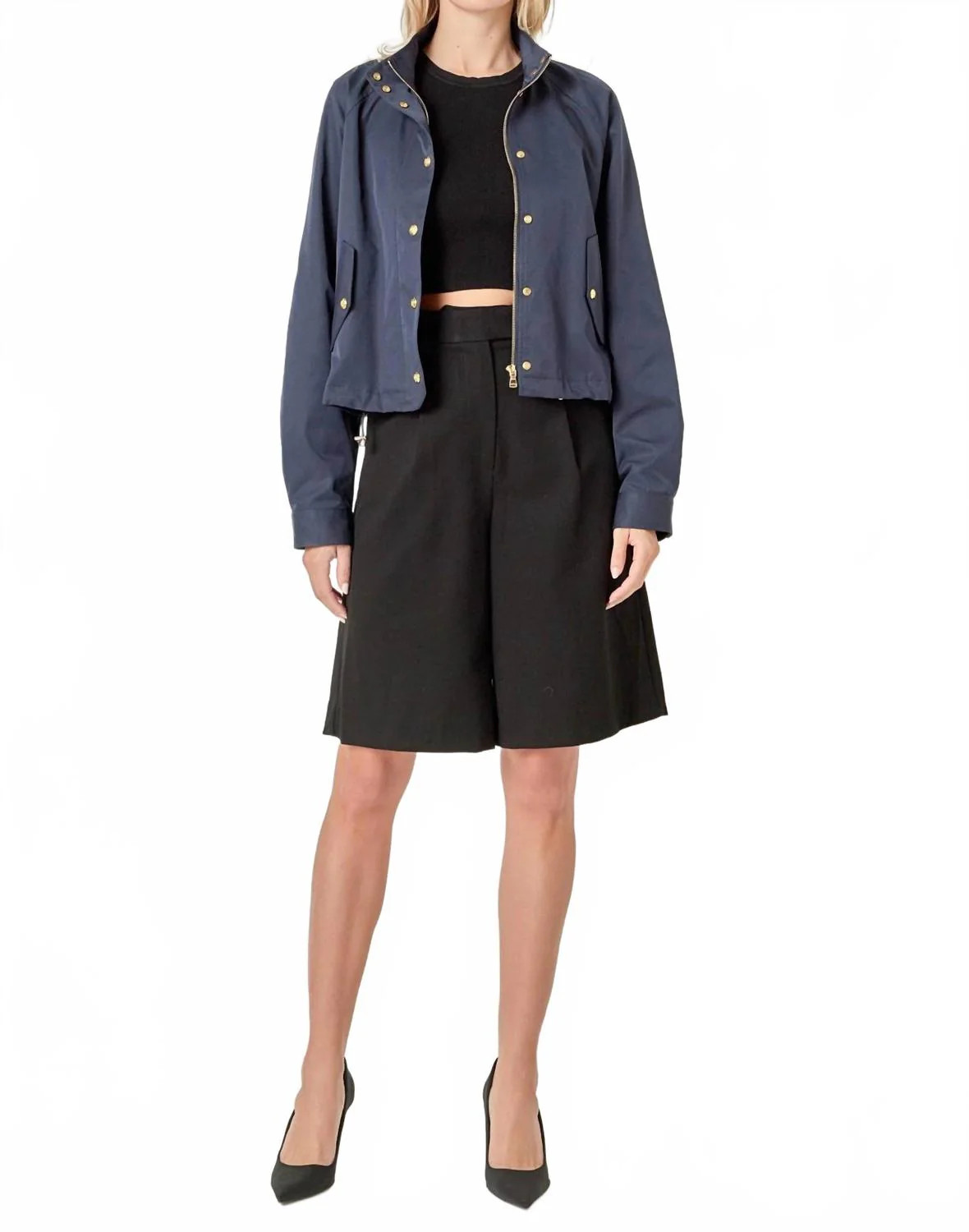 Lightweight Bomber Jacket In Navy | Shop Simon