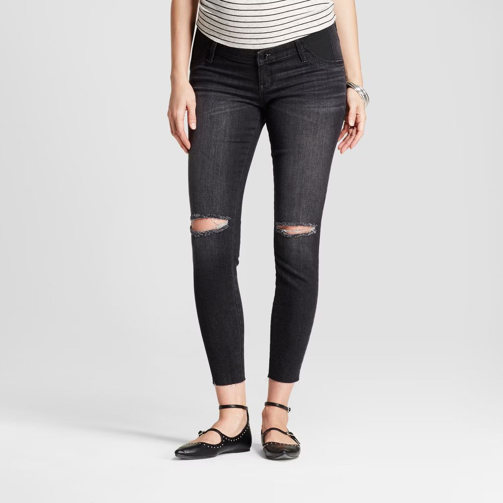 Maternity Inset Panel Jeggings - Isabel Maternity by Ingrid & Isabel Black Wash 16, Women's | Target