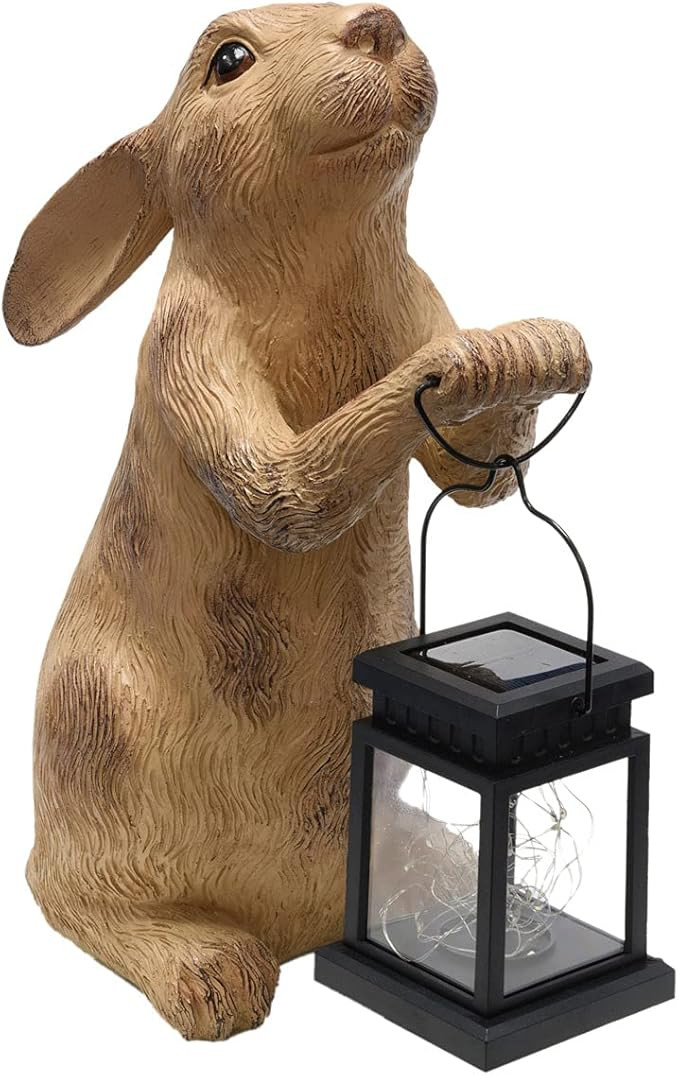 BRECK'S - Outdoor Solar Powered Garden Rabbit Statue | Amazon (US)