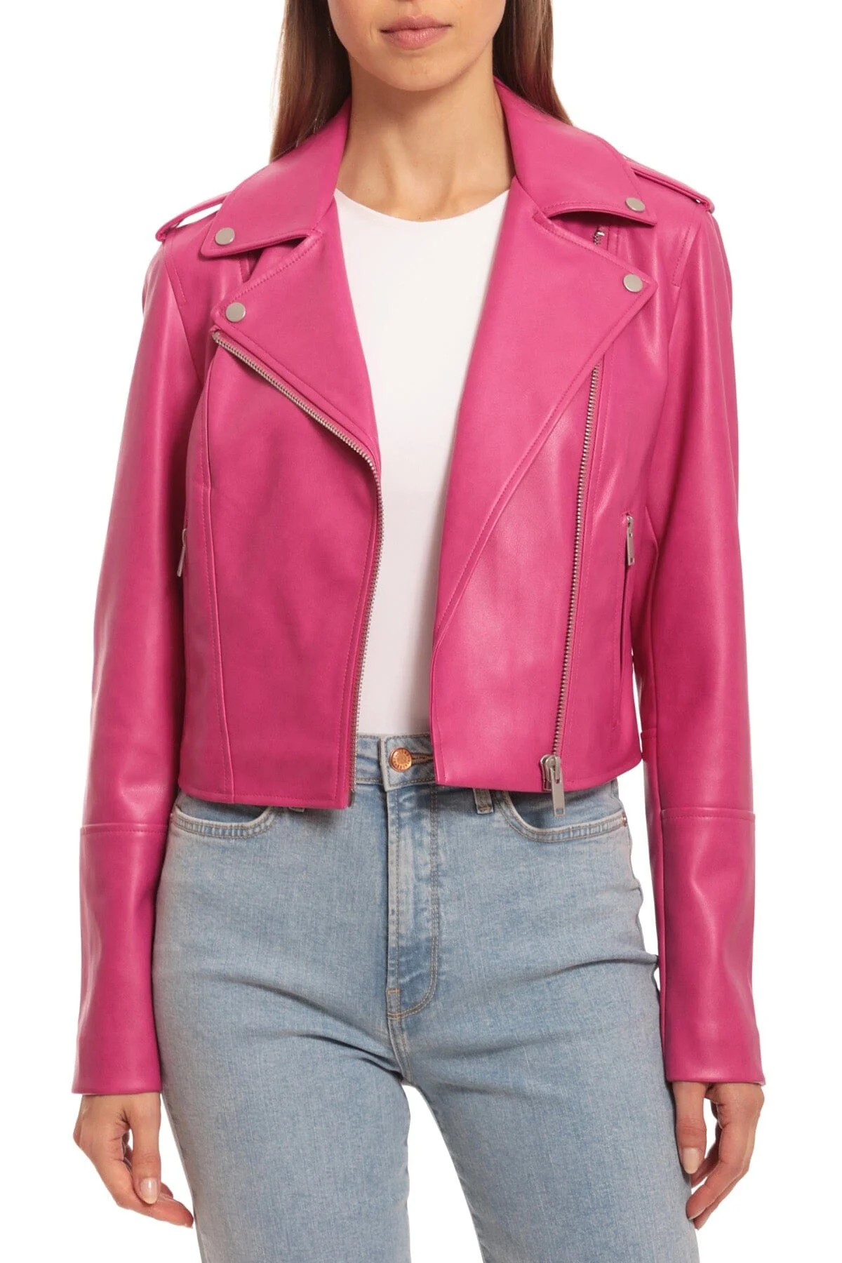 Faux-Ever Leather™ Cropped Biker Jacket | Avec Les Files
