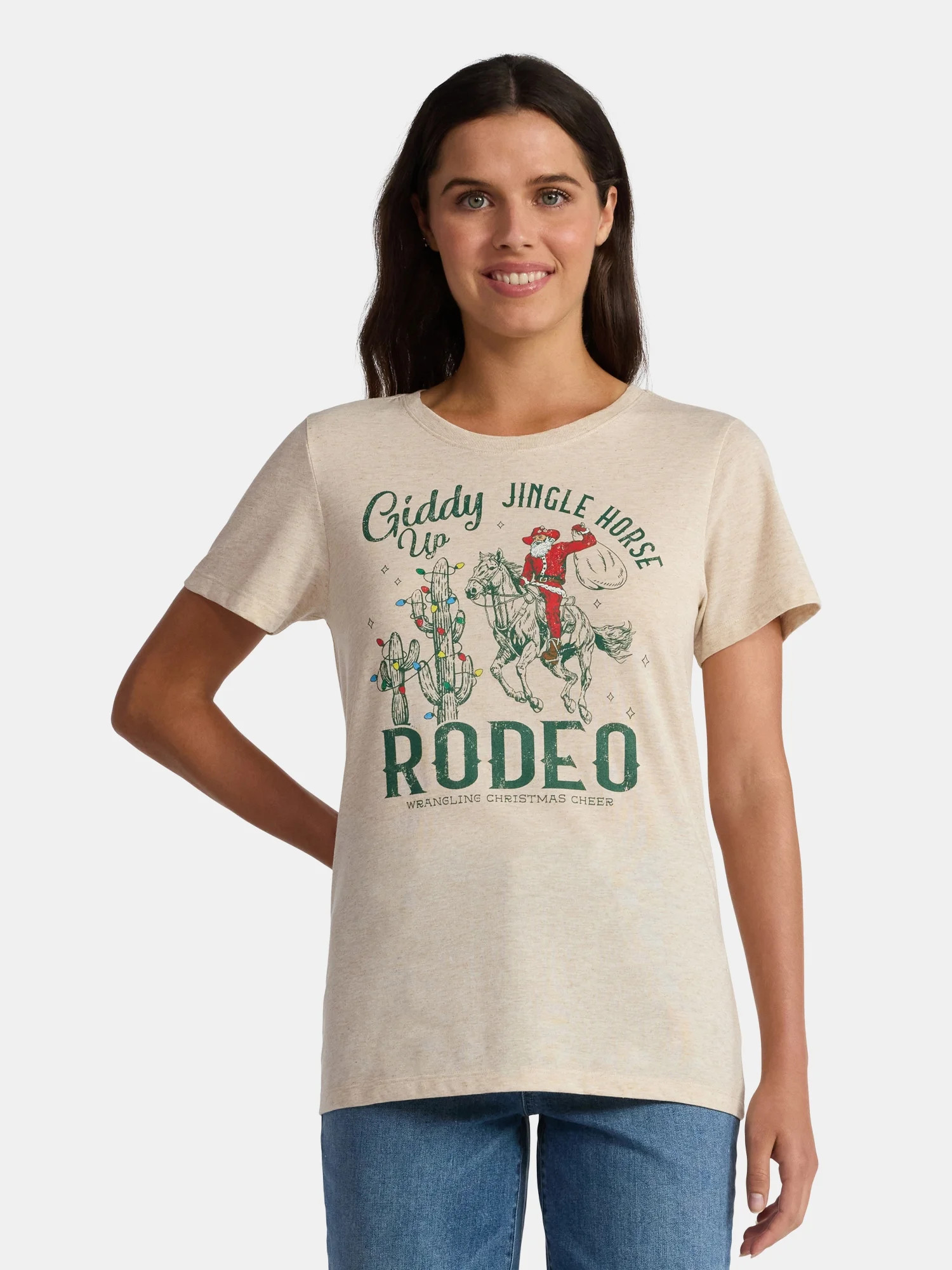 Christmas Women's Jingle Horse Graphic Tee from Holiday Time, Sizes S-XXXL | Walmart (US)
