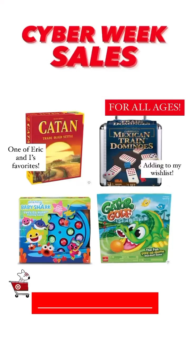 Target Board Games // family activities // Christmas // holiday party // up to 40% off // catan // monopoly // life // Jenga 

#LTKCyberweek #LTKfamily #LTKunder50
