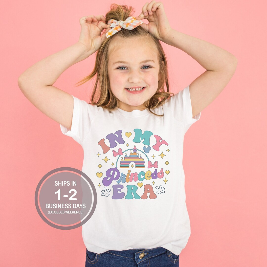 In My Princess Era Shirt, Girls Disney Princess Shirt, Colorful Disneyland Princess Shirt, Girl's... | Etsy (US)