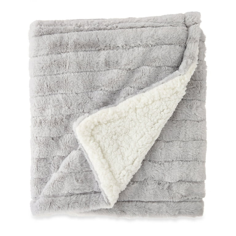 Parent's Choice Premium Plush Light Gray Blanket with Faux Sherpa Lining, for Baby or Toddler, 30... | Walmart (US)
