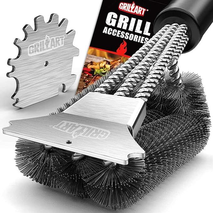 GRILLART Grill Brush and Scraper 18 Inch | Wire Bristle Brush Double Scrapers | Best Barbecue Cle... | Amazon (US)