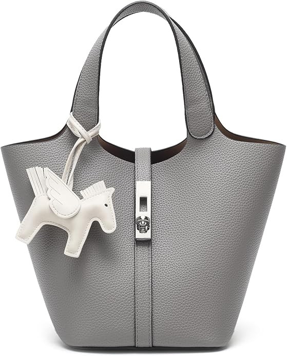 Tote Bag for Women Vegan Leather Bucket Purse for Women Top Handle Handbag Shoulder Bag with Deta... | Amazon (US)