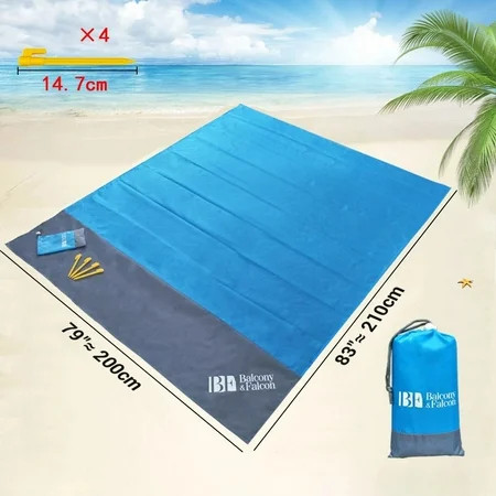 COWIN Sand Free Beach Blanket, Outdoor Waterproof Picnic Blanket, 79 X 83 in. | Walmart (US)