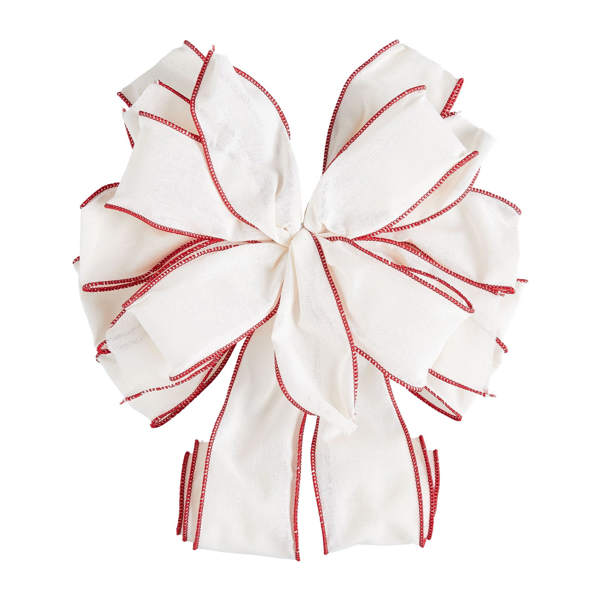 Holiday Time Cream Christmas Tree Topper Bow Decoration | Walmart (US)