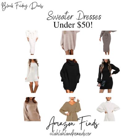 Great dress ideas for the cooler months and holiday parties! Sweater dresses under $50! #Sweaterdress #amazonfinds #amazonfashion

#LTKCyberweek #LTKstyletip #LTKunder50