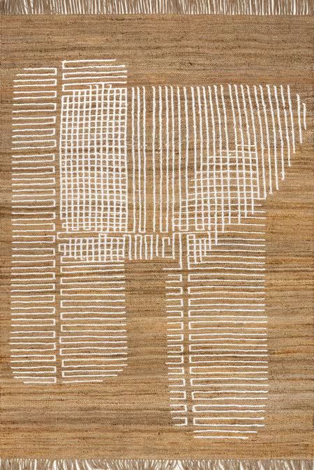 Natural Geneva Tasseled Jute 8' x 10' Area Rug | Rugs USA