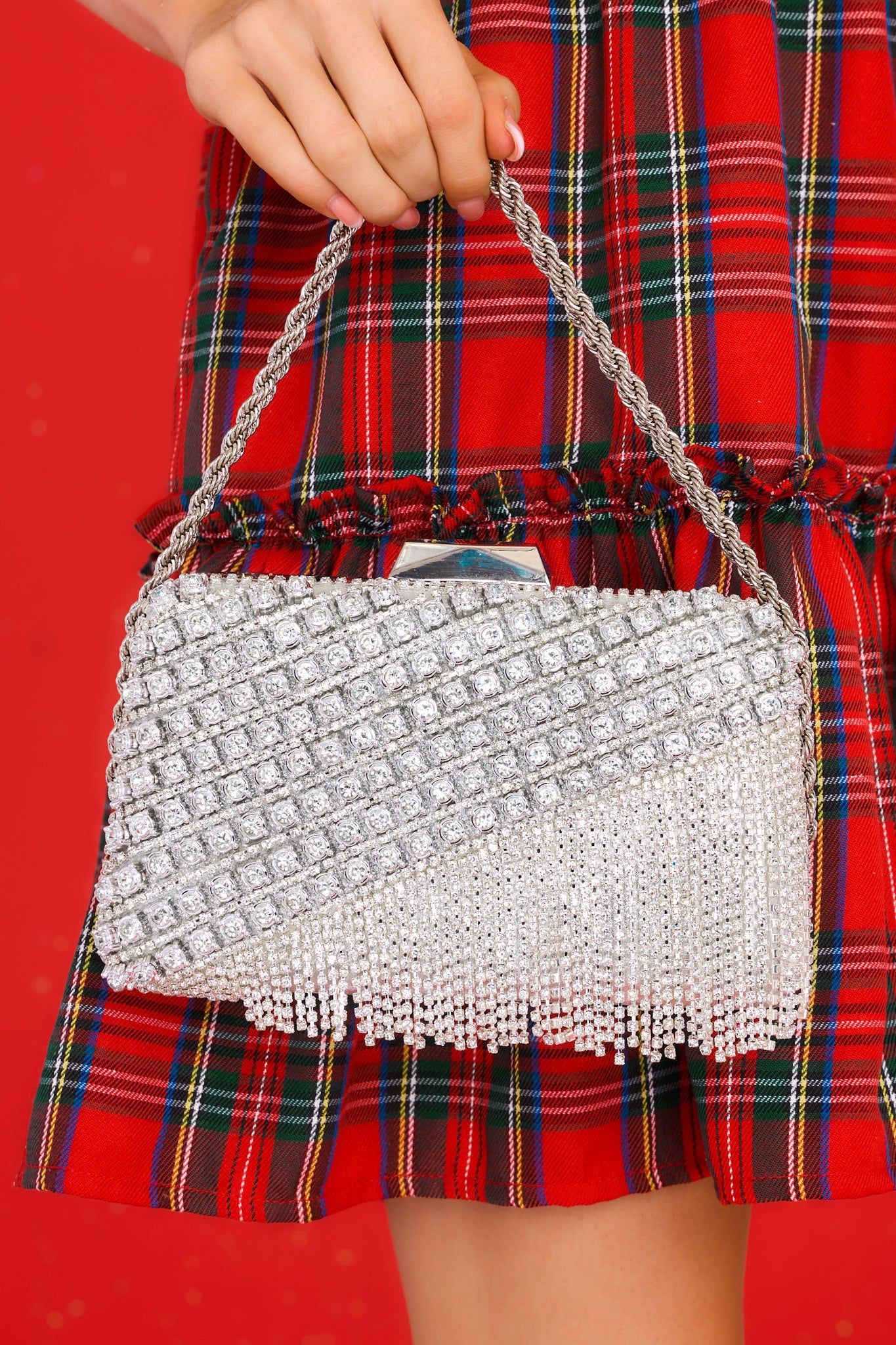 Must Be True Silver Bag | Red Dress 
