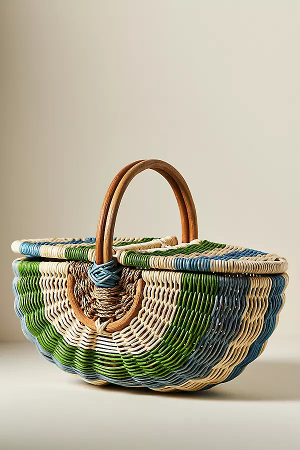 Nina Handwoven Picnic Basket | Anthropologie (US)