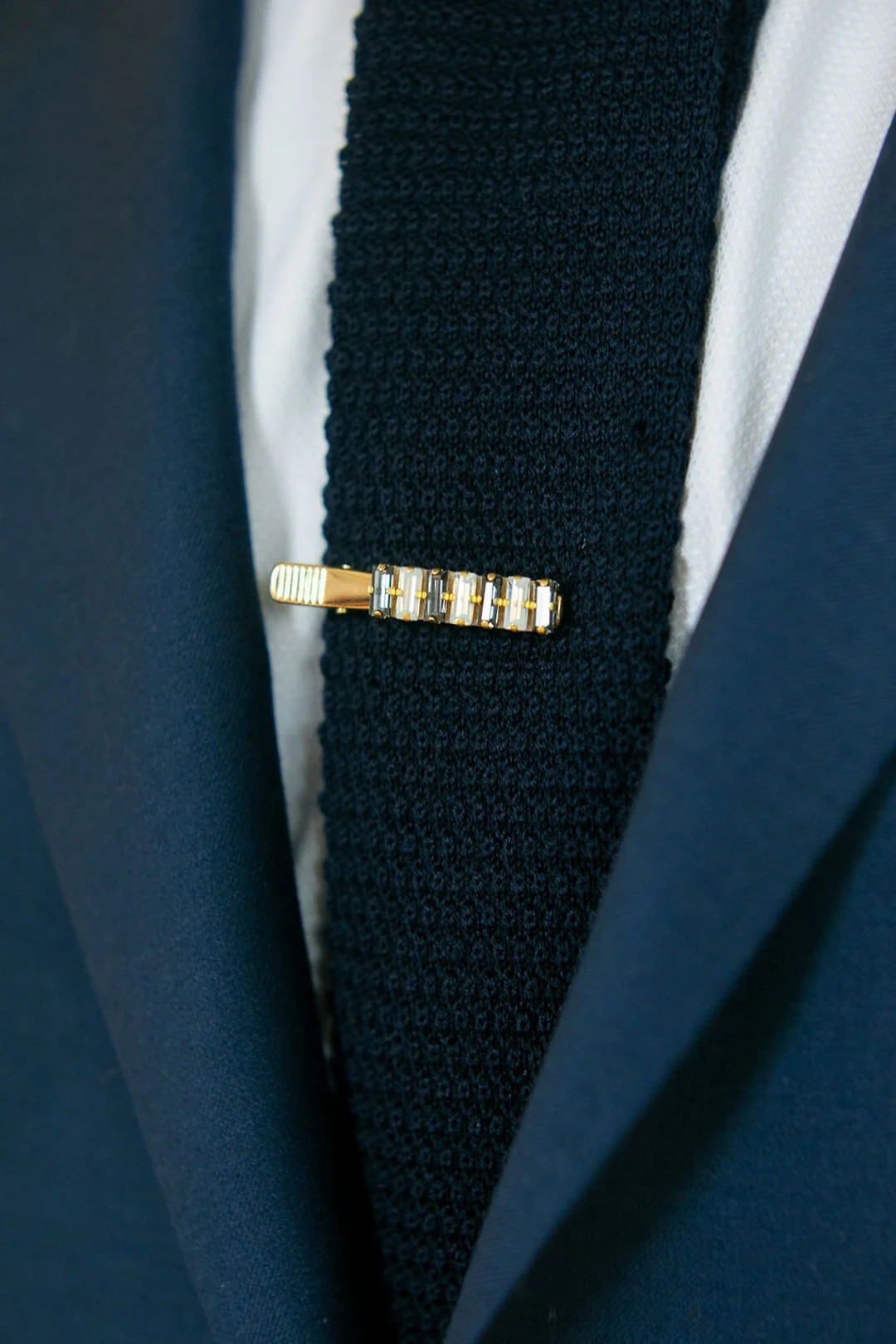 Everette Tie Clip / Art Deco Wedding Accessories / Grey and - Etsy | Etsy (US)