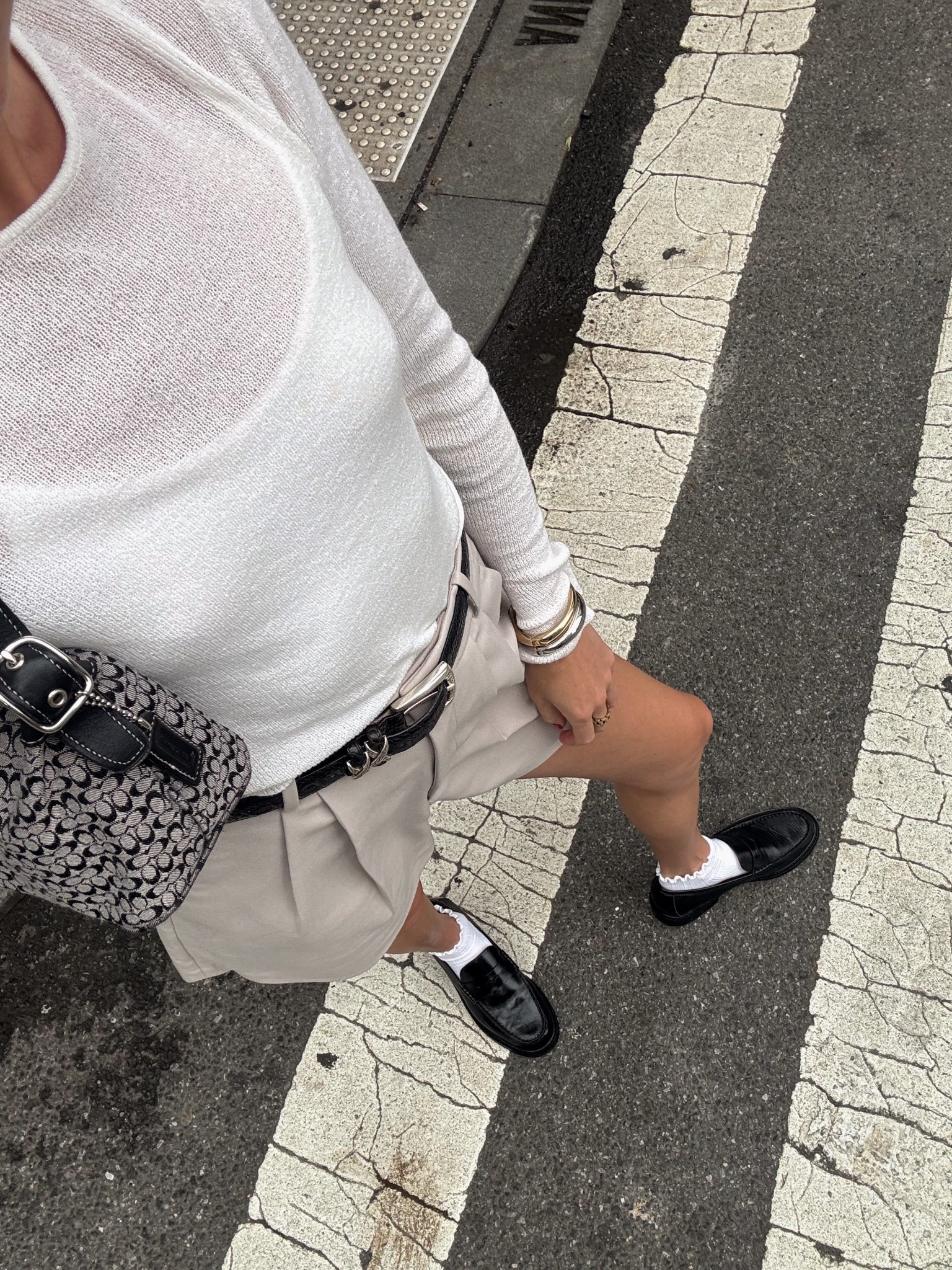 Details 

New York City , nyc fashion , summer style , details , sheer shirt , loafers 