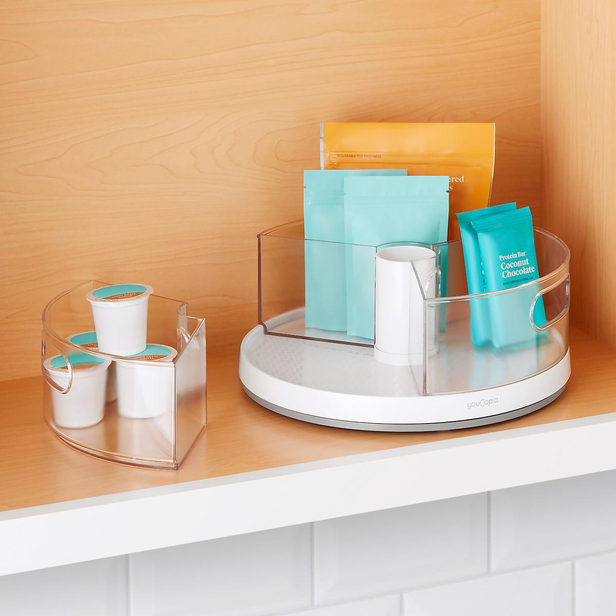 YouCopia Crazy Susan Turntable with 3 Removable Bins | The Container Store