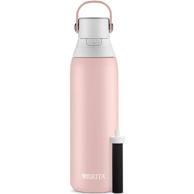 Brita 20oz Premium Double-Wall Stainless Steel Insulated Filtered Water Bottle - Pink: Reusable Kids Water Bottle | Target