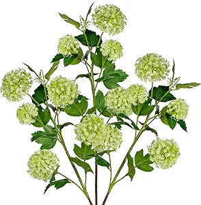 Faux Hydrangea Flowers 31" Light Green Artificial Hydrangea Spray with 5 Flower Heads, 3 Per Bag.... | Amazon (US)