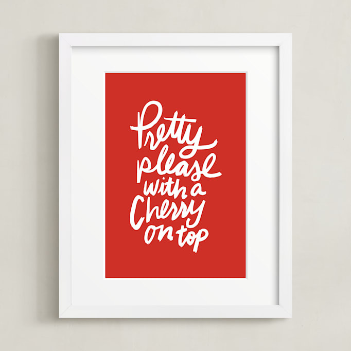 "Cherry on Top" - Graphic Limited Edition Art Print by Inkblot Design. | Minted