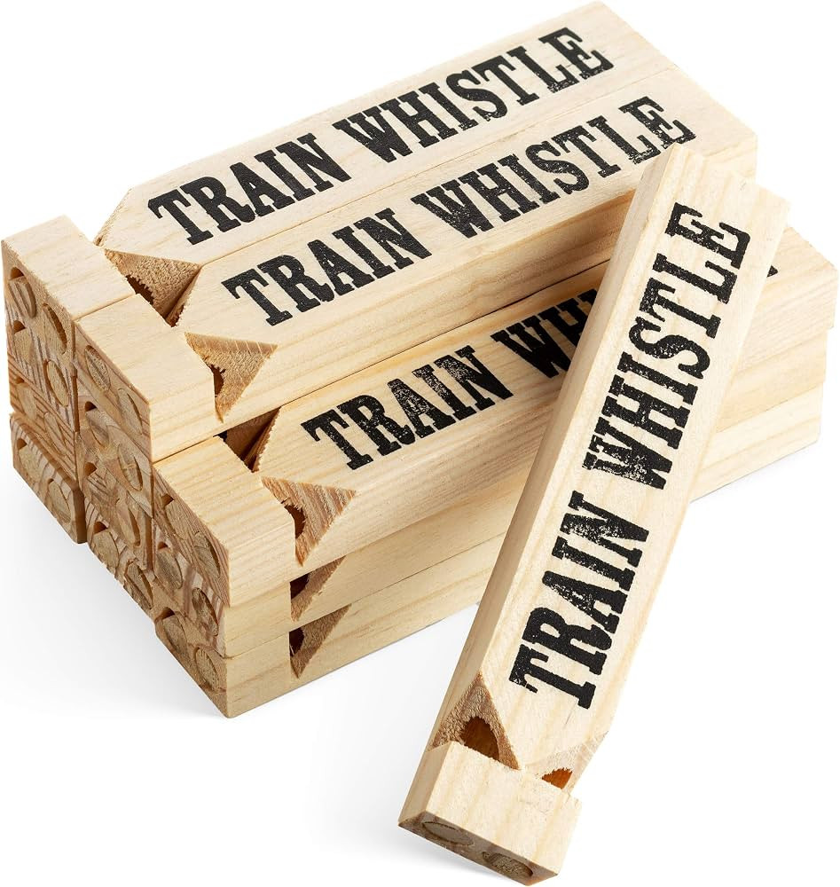 Wooden Train Whistles (Pack of 12) - Wood Train Whistle for Kids, Train Party Favors, Theme Birth... | Amazon (US)