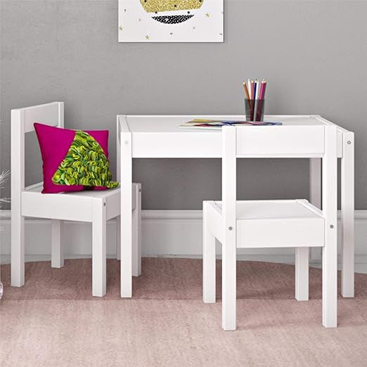 Baby Relax Hunter 3 Piece Kiddy Table and Chair Set, White | Amazon (US)
