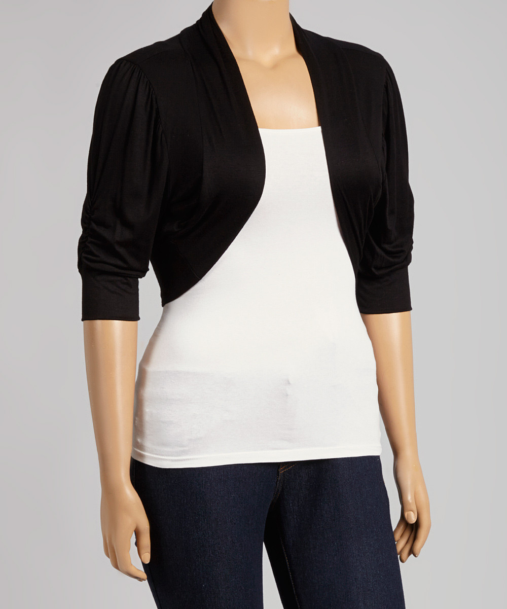 CANARI Women's Cardigans BLACK - Black Bolero | Zulily