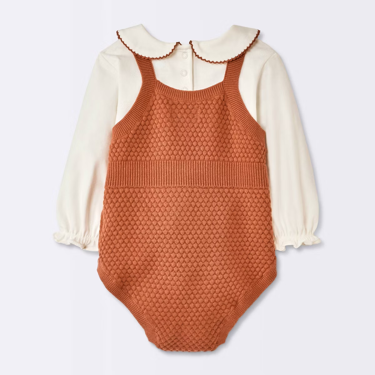 Baby Girls' 2pc Sweater Romper Set - Cloud Island™ Brown 24M | Target