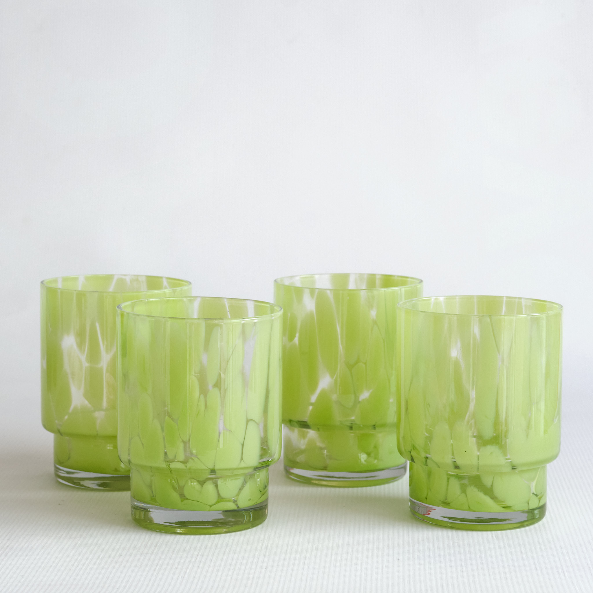 Set of 4 Hand Blown Tortoiseshell Glass Tumbler | Trouva (Global)