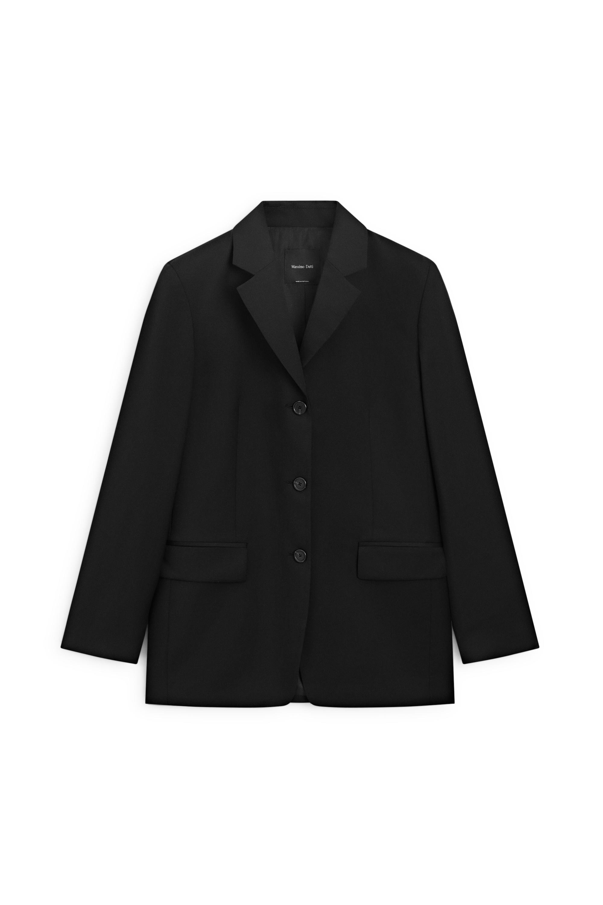 100% cold wool blazer - BLACK | Massimo Dutti US