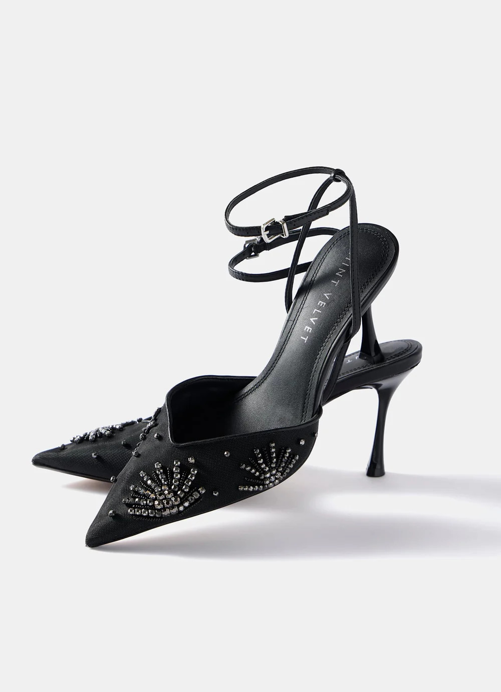 Ari Burgundy Sequin High Heels | Mint Velvet