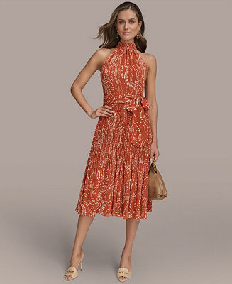 Donna Karan New York Women's Halter Chiffon A-Line Dress - Macy's | Macy's