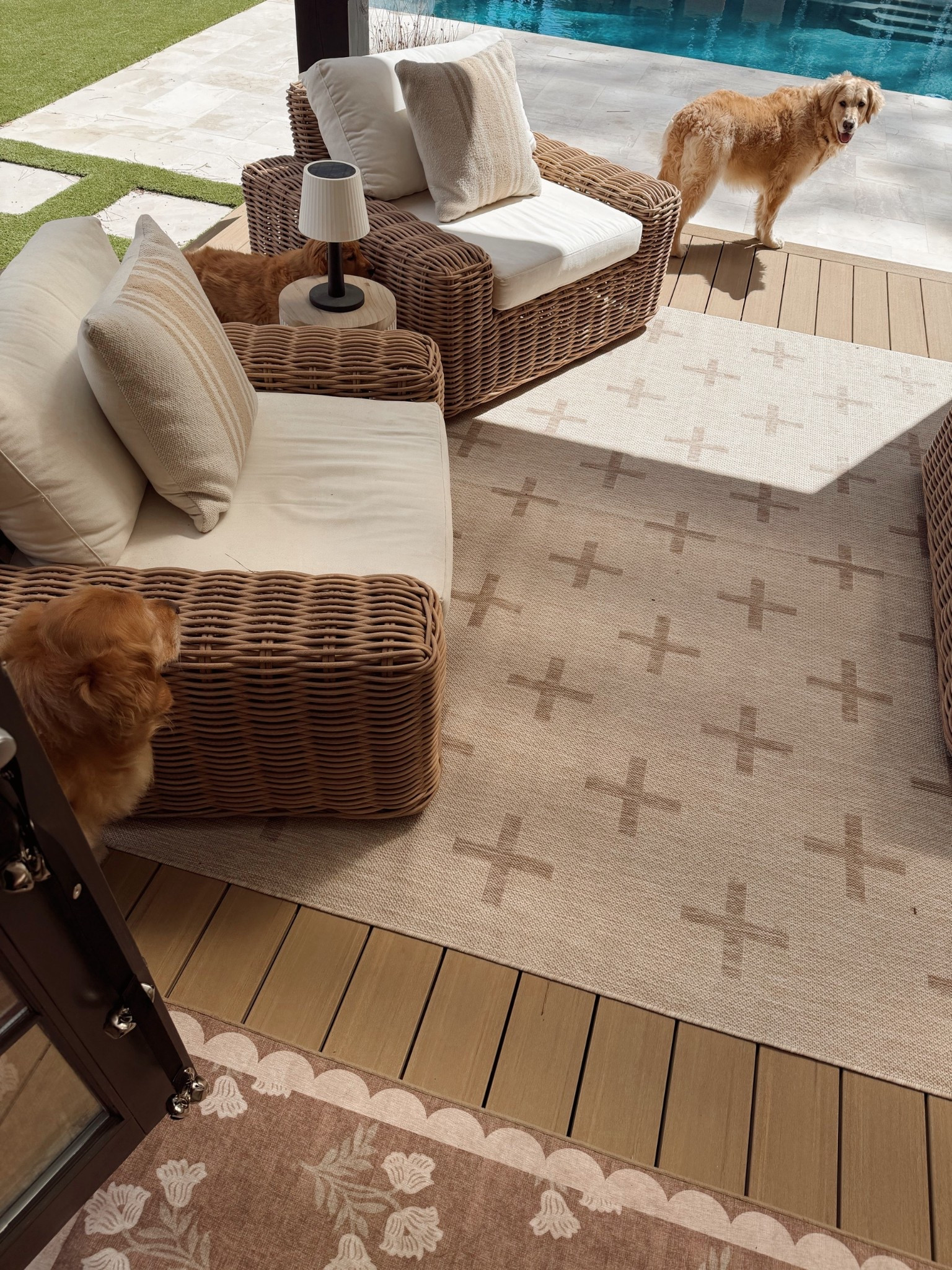 In LOVE w/ this new patio rug! We have the 9x13🤎 chairs are spendy but I’ve had them for almost 5 years now! Same w/ the pillows, 3 years I believe! Ready for patio season😍

Outdoor / neutrals / deck / wayfair finds / rugs / Holley Gabrielle home  

#LTKSaleAlert #LTKSeasonal #LTKHome