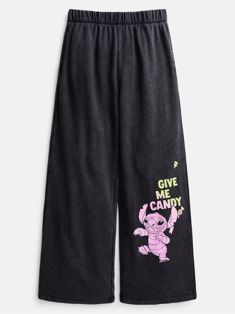 Lilo and Stitch Girls Halloween Graphic Wide-Leg Sweatpants, Sizes 4-16 | Walmart (US)