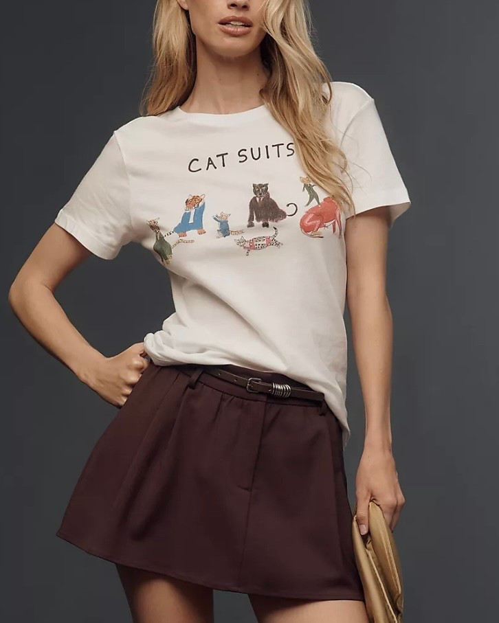 The Anthropologie Unfortunate Portrait Cat Suits Tee is peak quirky-cute energy. Soft, lightweight cotton paired with the most chaotic little feline fashionistas printed across the front — it’s giving “art student with a cat” meets “I don’t take life too seriously.”

Perfect for gifting, lounging, layering under cardis, or just collecting compliments from strangers who suddenly want to tell you about their cat. 😏🐾

A playful, wearable conversation starter — obsessed.


#LTKGiftGuide #LTKCyberWeek #LTKFindsUnder100