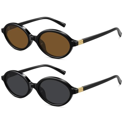 WOWSUN Retro Oval Sunglasses Womens Trendy Sun Glasses Sunnies UV400 Protection | Amazon (US)