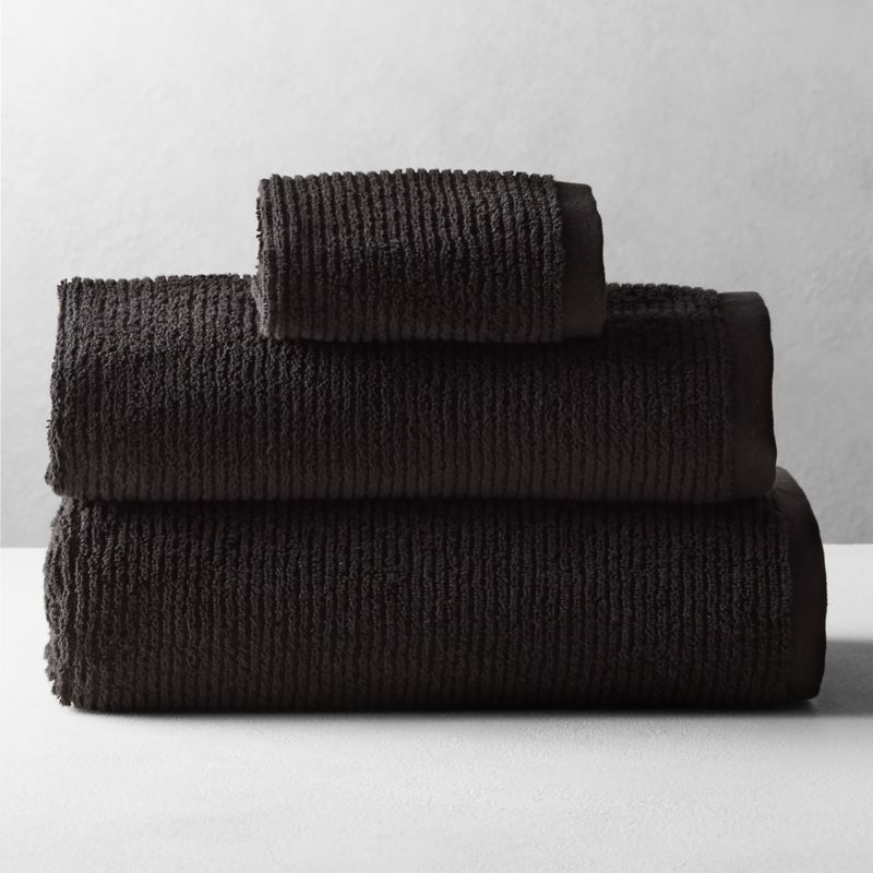 Brooks Organic Cotton Black Bath Towel Set + Reviews | CB2 | CB2