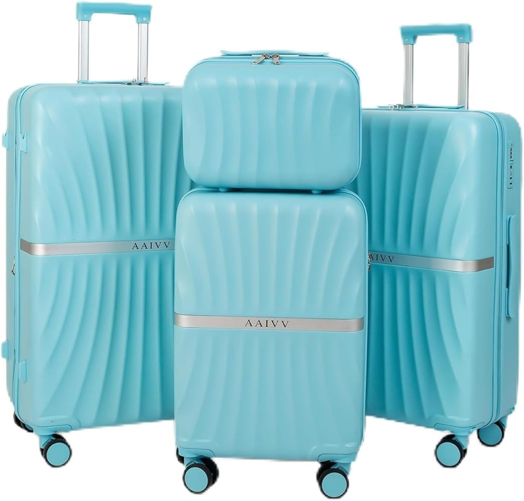 Luggage 4 Piece Set Suitcase with TSA, Airline-Approved Hard Shell Expandable Double Spinner Roll... | Amazon (US)