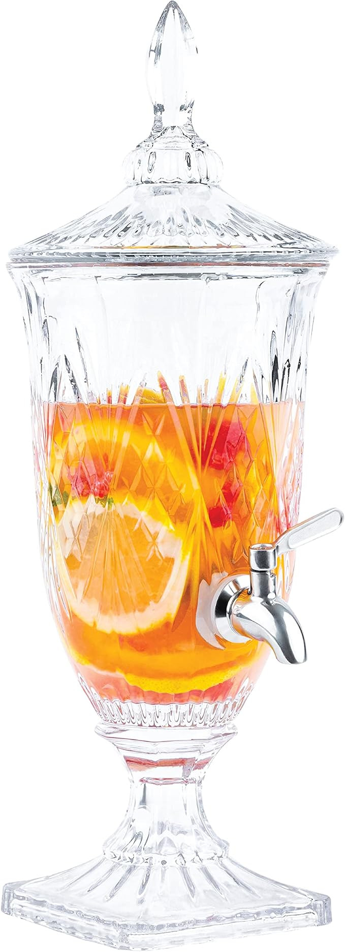 2 Liter Glass Beverage Dispenser with Stainless Steel Spigot on Glass Pedestal, Decorative Mason ... | Amazon (US)