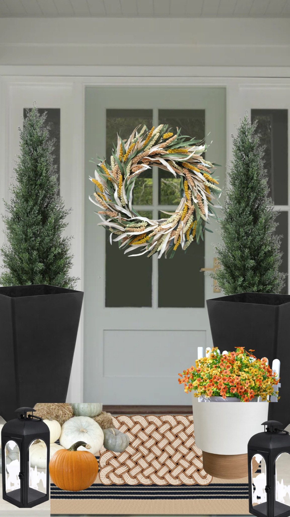 The perfect subtle porch that transitions straight from summer to fall to winter! 