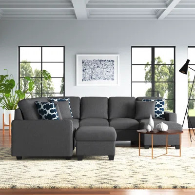 Aracena Reversible Sectional Sofa With Ottoman | Wayfair North America