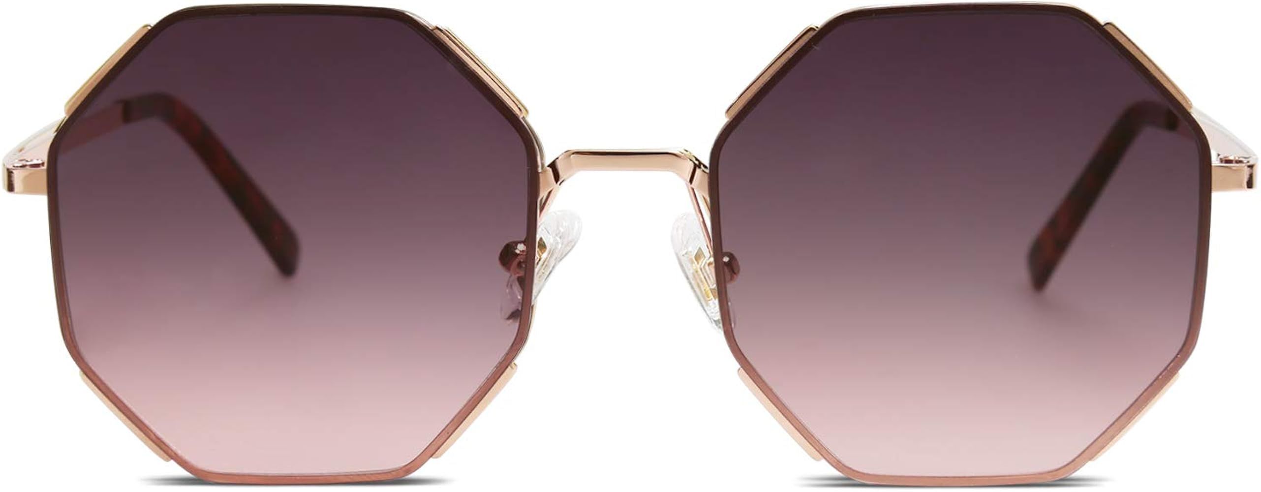 SOJOS Sunglasses for Women Men Classic Retro Polygon Shades UV400 SJ1128 | Amazon (US)