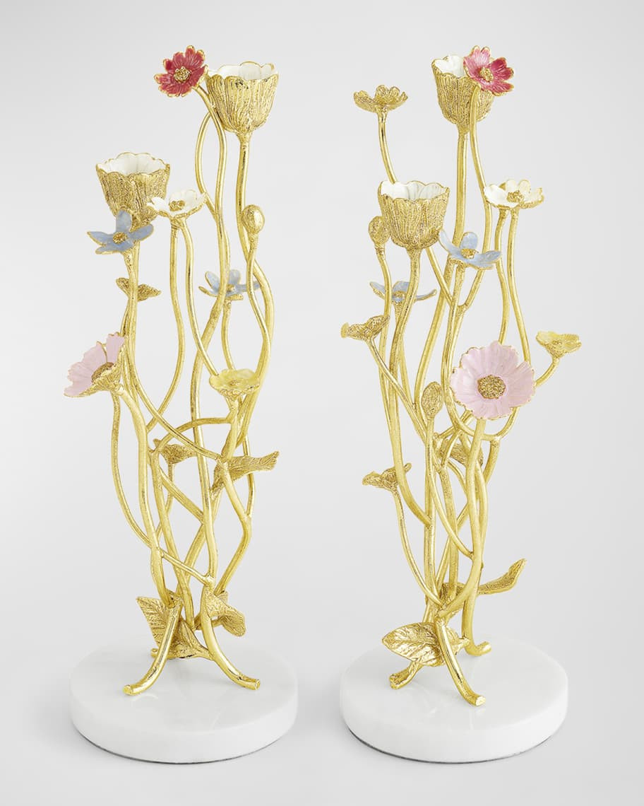 Michael Aram Wildflowers Candleholders, Set of 2 | Neiman Marcus