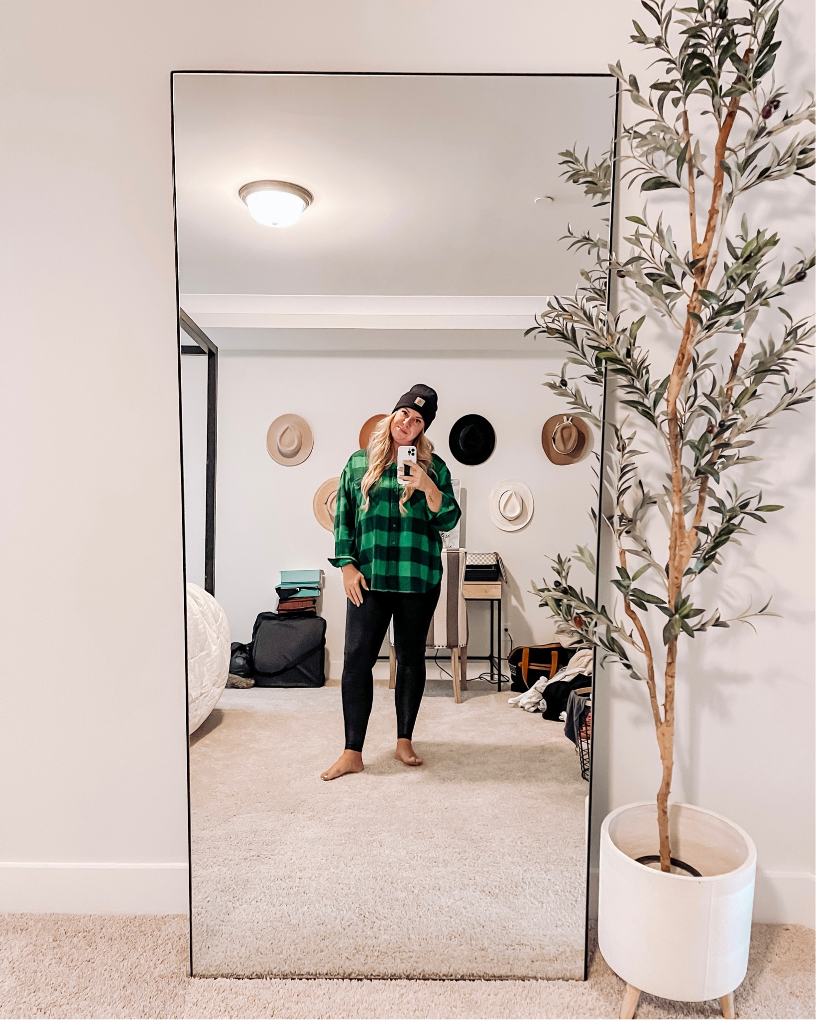Easiest way to “dress up” an outfit is to pair leather leggings with literally anything! Wearing Spanx 2xl leggings and Aerie XL flannel.. 

(I’m 5’9”, size 14 and 215 lbs)
#competition

#LTKstyletip #LTKFind #LTKcurves