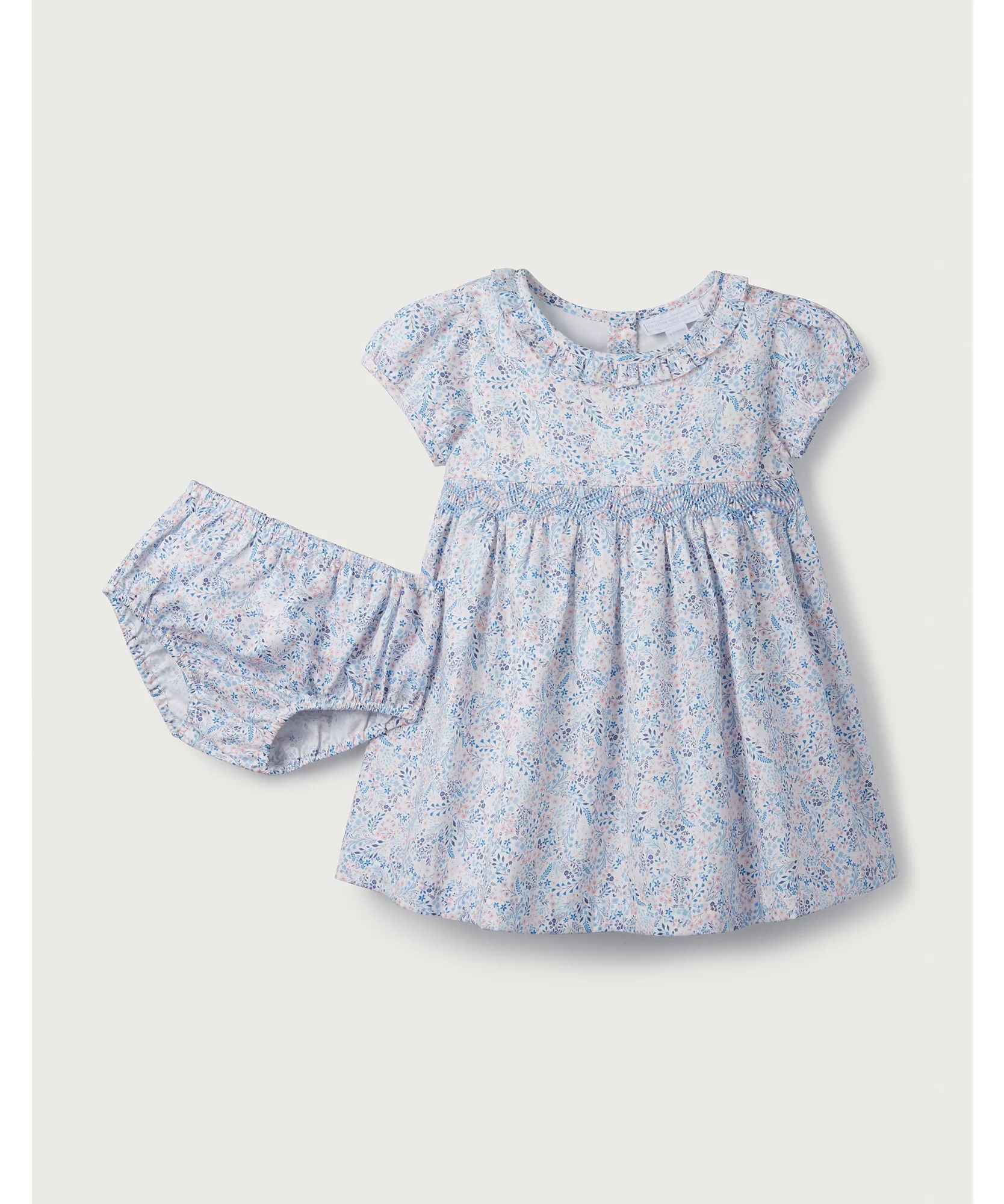 Blue Floral Smocked Dress | The White Company (UK)