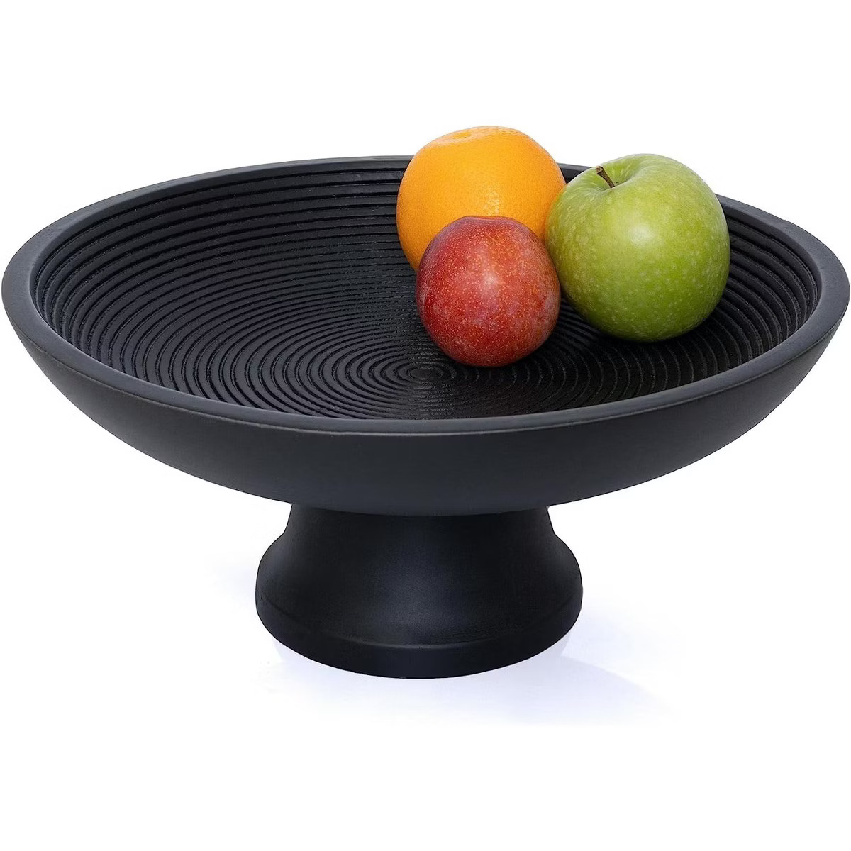 Folkulture Wooden Fruit Bowl, 12" Large Premium Black Wood Bowl with Holder, Pedestal for Table D... | Target